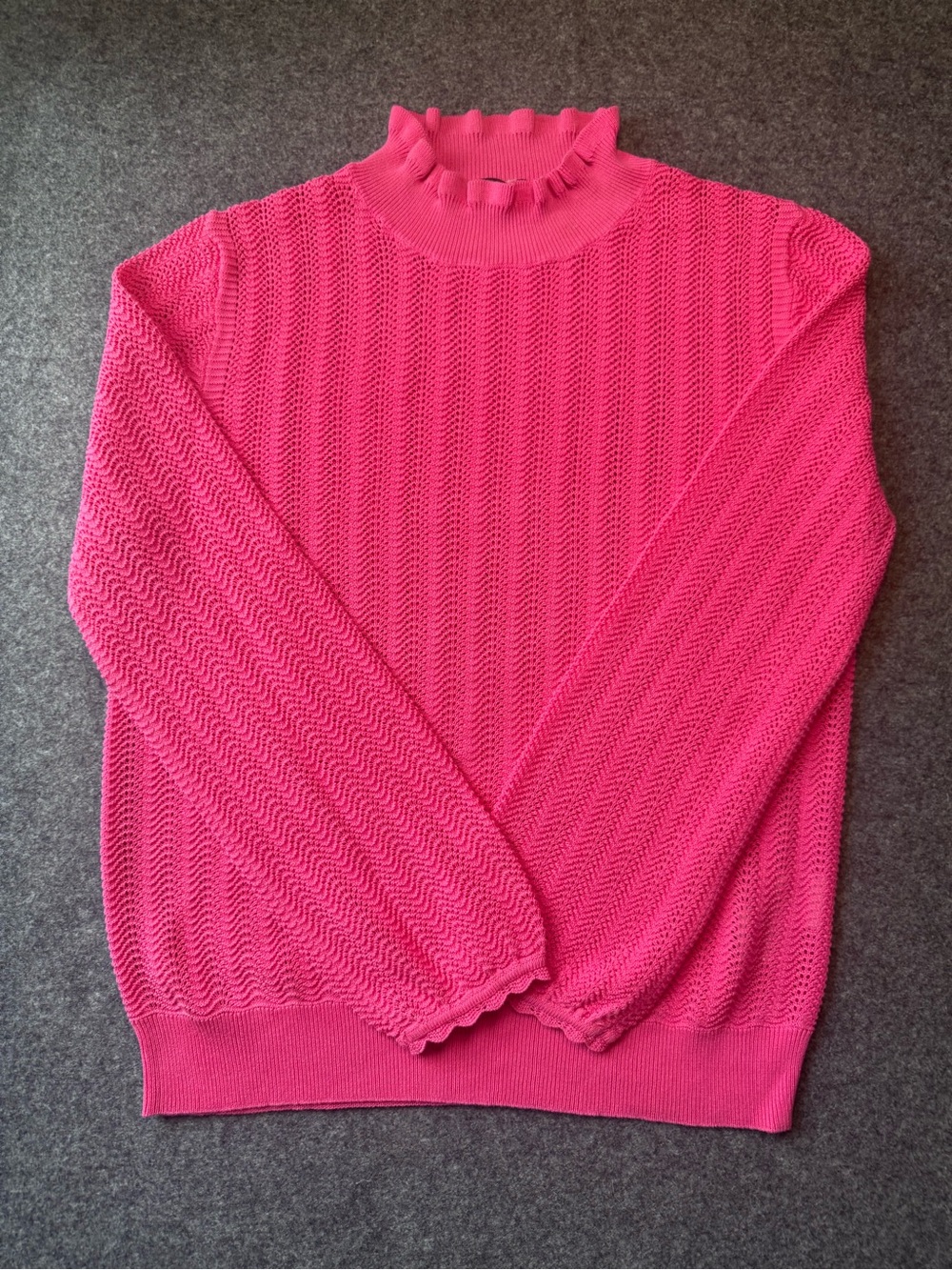 J. Crew Mock Ruffle Neck Pointelle Sweater - NWOT